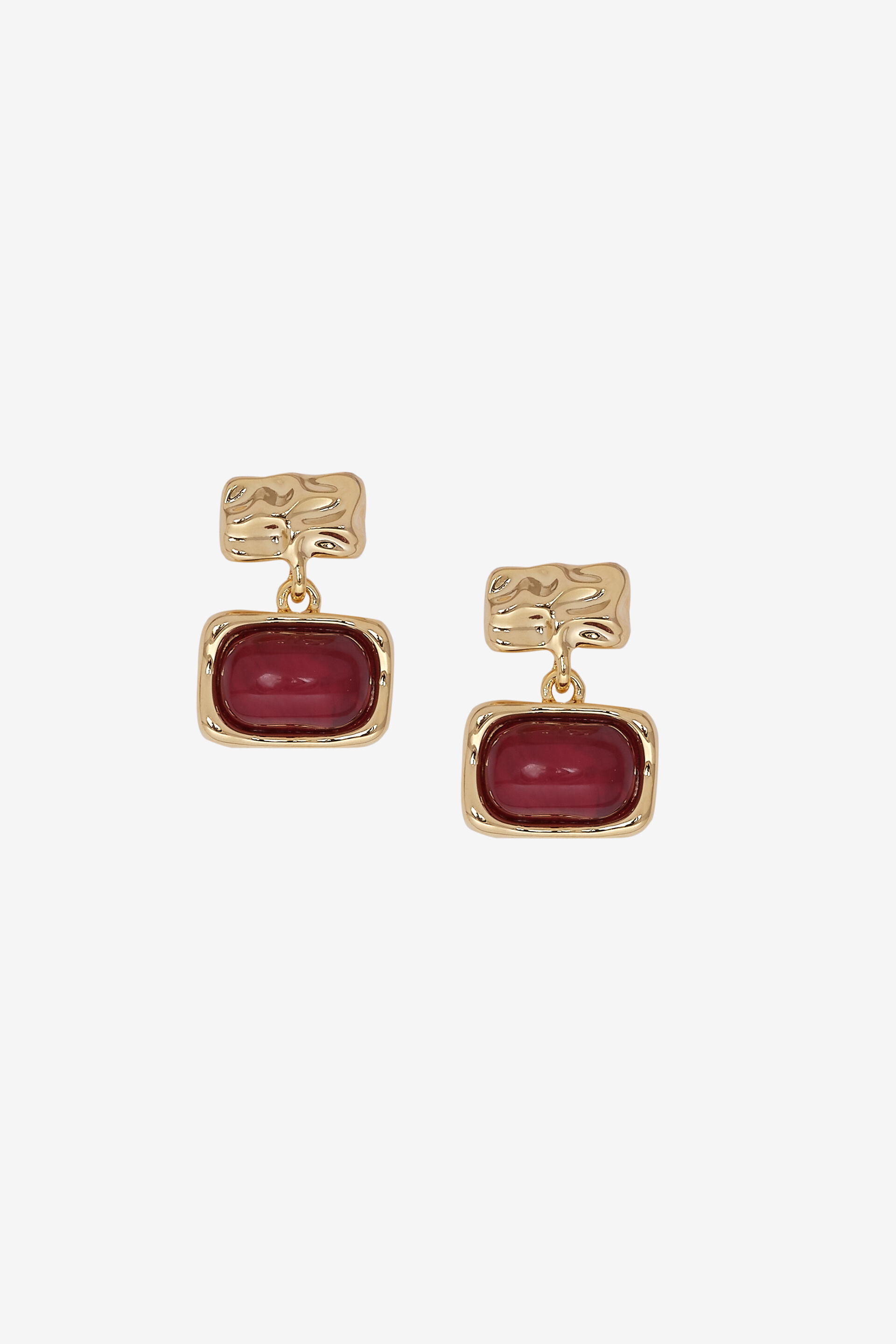 Red Geometric Drop Earrings, , image 1